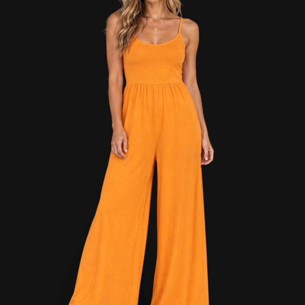 Double zero orange wide leg jumpsuit